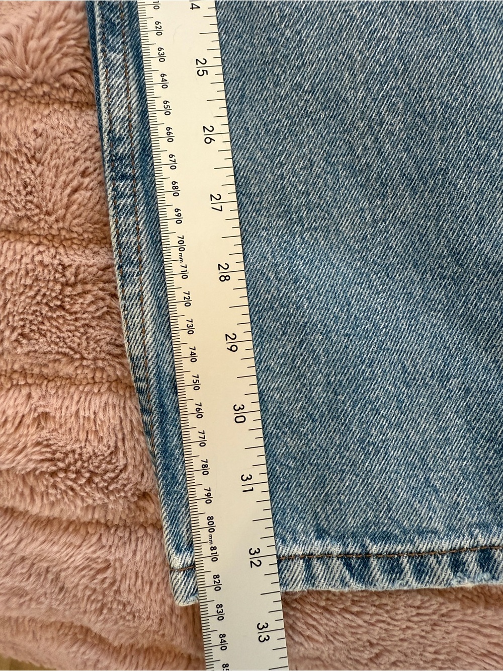 Zara Blue Straight Jeans mid-rise SIZE US 10 - Picture 4 of 5